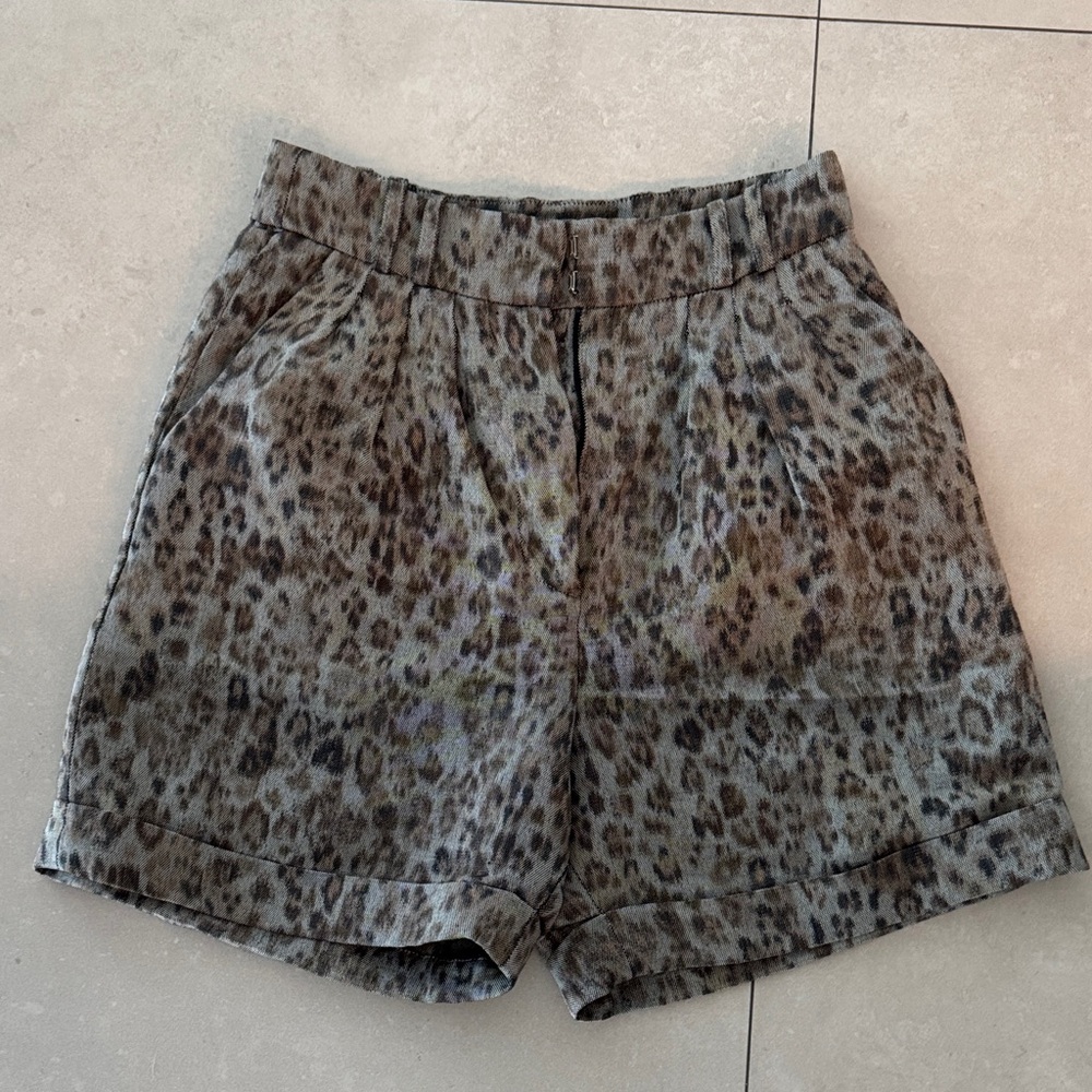 IRO High Waist Animal Print Shorts